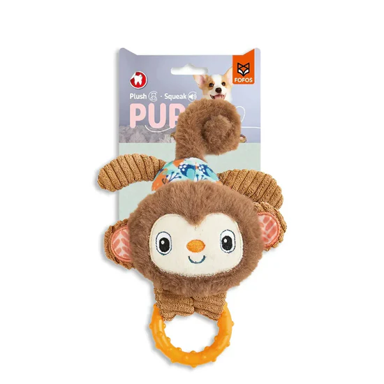 FOFOS Fluffy Puppy Monkey Dog Teething Toy